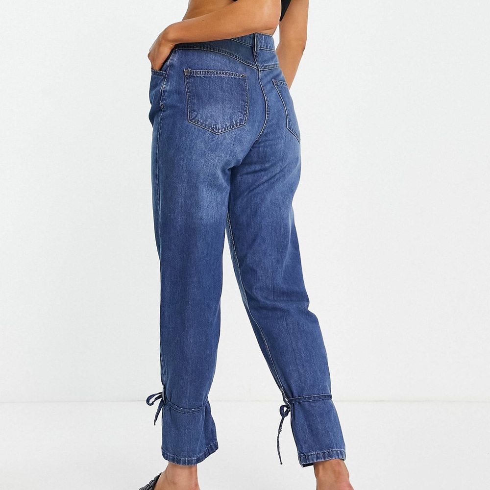 Parisian Boyfriend Jeans with Tie Cuff - Picture 2 of 6